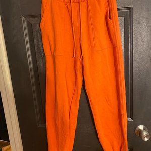 orange jogger sweatpants
